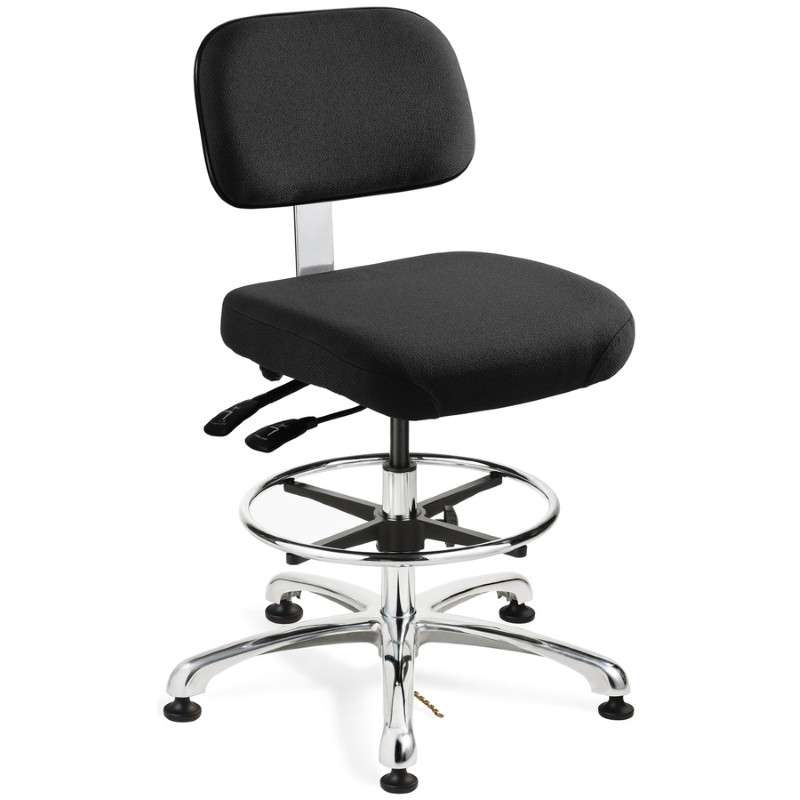 Chair, Fabric, Upholstered, Black, ESD, 21.5"-31.5"H, Doral Series