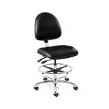 Chair, ESD/Cleanroom, Medium Back, Vinyl, Black, 20" - 27.5"H, Integra redirect to product page