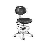 Everlast Mid Height Black Polyurethane Chair, Articulating Seat & Back Tilt, Polished Aluminum Base redirect to product page