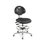 Everlast Mid Height Black Polyurethane Chair, Articulating Seat & Back Tilt, Polished Aluminum Base redirect to product page