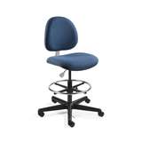 Lexington Mid Height ESD Navy Fabric Chair, Black Nylon Base with Adjustable Footring, Hard Floor Casters redirect to product page