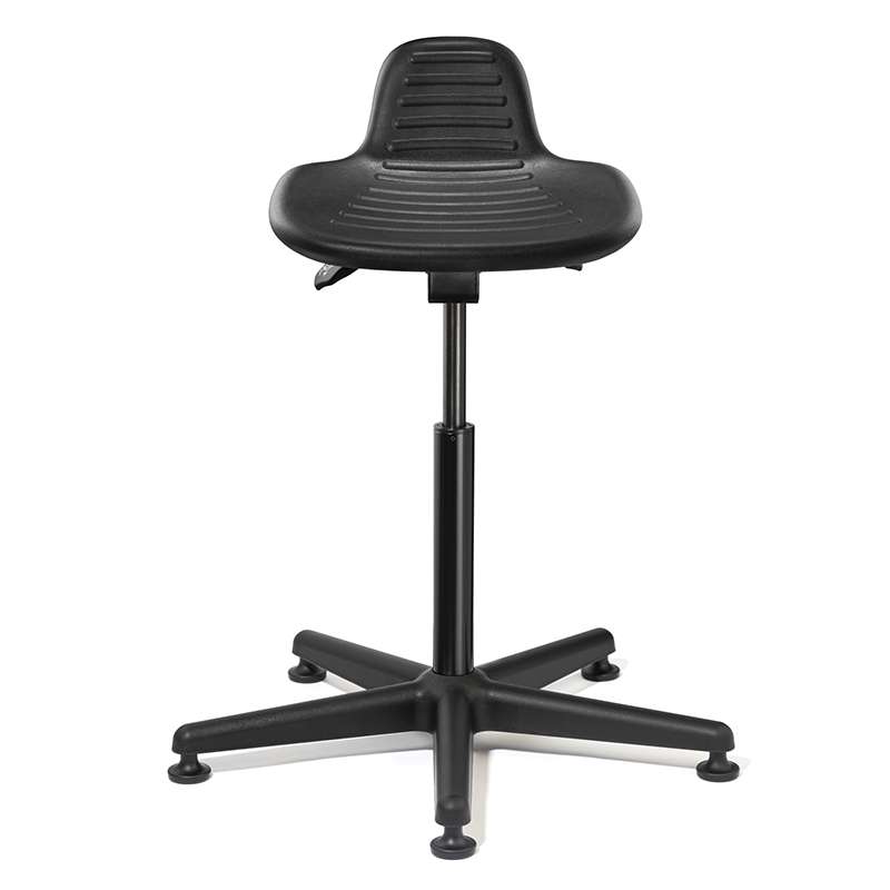 Polyurethane Seat, Sit Stand, Black Nylon Base, Mushroom Glides, 22"-32" Height