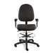 Integra Tall Height Royal Blue Fabric Chair, Large Back, Non-Tilt, Black Nylon Base with Adjustable Footring, Dual Wheel Hard Floor Casters