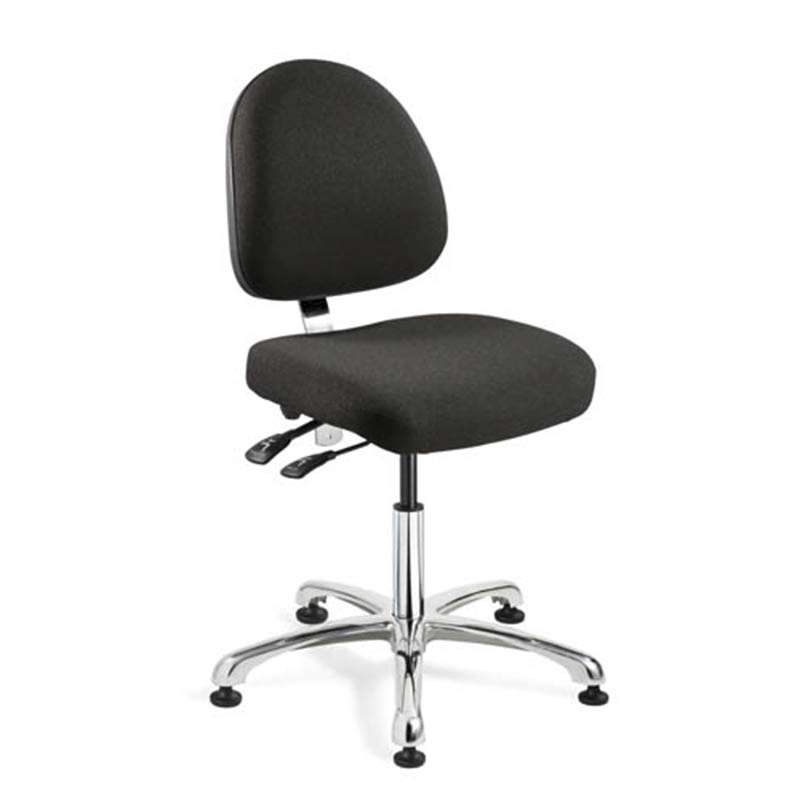 Integra Upholstered Chair, Large Back, Articulating Seat & Back Tilt, 5-Star Polished Aluminum Base, Dual Wheel Hard Floor Casters, Seat Height Adjustment 16.5"-22"