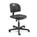 Breva Desk Height Black Polyurethane Chair, Black Nylon Base, Hard Floor Casters