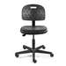 Breva Desk Height Black Polyurethane Chair, Black Nylon Base, Hard Floor Casters