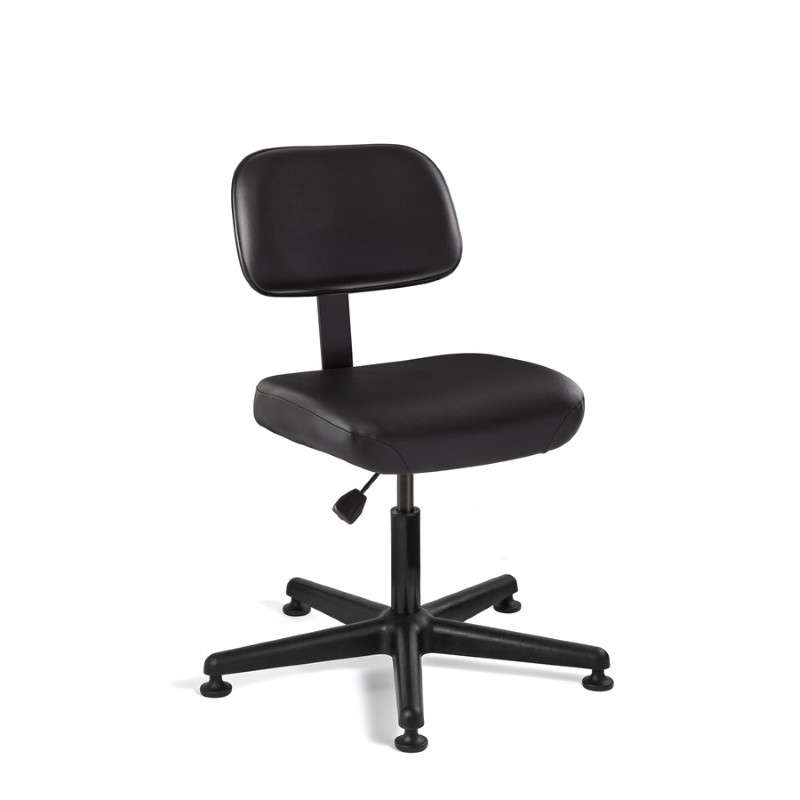 Doral Desk Height Black Vinyl Chair; Non-Tilt; Black Nylon Base