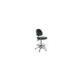 Integra ESD Ebony Fabric Upholstered Chair with Large Back, Delux Tilt, Polished Aluminum Base, 20" Adjustable Flat Chrome ESD Footring, ESD Mushroom Glides redirect to product page
