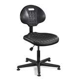 Everlast Desk Height Black Polyurethane Chair, Non-Tilt, Black Nylon Base redirect to product page
