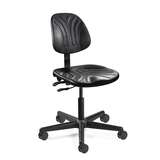 Dura Desk Height Heavy-Duty Black Polyurethane Chair, Articulating Seat & Back Tilt, Black Nylon Base, Dual Wheel Hard Floor Casters redirect to product page
