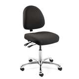 Integra Desk Height Black Fabric Chair, Medium Back, Articulating Seat & Back Tilt, Polished Aluminum Base, Dual Wheel Hard Floor Casters redirect to product page