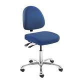 Integra Desk Height Royal Blue Fabric Chair, Medium Back, Articulating Seat & Back Tilt, Polished Aluminum Base, Dual Wheel Hard Floor Casters redirect to product page
