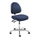 Integra Desk Height Navy Blue Fabric Chair, Medium Back, Articulating Seat & Back Tilt, Polished Aluminum Base, Dual Wheel Hard Floor Casters redirect to product page