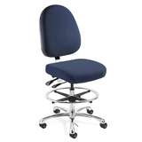 Integra Mid Height ESD Navy Blue Fabric Chair, Large Back, Articulating Seat & Back Tilt, Polished Aluminum Base with Adjustable Footring, ESD Dual Wheel Hard Floor Casters redirect to product page