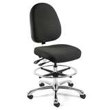 Integra Mid Height Black Fabric Chair, Large Back, Articulating Seat & Back Tilt, Polished Aluminum Base with Adjustable Footring, Dual Wheel Hard Floor Casters redirect to product page