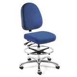 Integra Mid Height Royal Blue Fabric Chair, Large Back, Articulating Seat & Back Tilt, Polished Aluminum Base with Adjustable Footring, Dual Wheel Hard Floor Casters redirect to product page