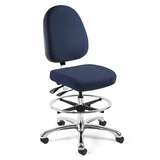 Integra Mid Height Navy Blue Fabric Chair, Large Back, Articulating Seat & Back Tilt, Polished Aluminum Base with Adjustable Footring, Dual Wheel Hard Floor Casters redirect to product page