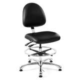 Integra Tall Height ESD Black Viny Chair, Medium Back, Articulating Seat & Back Tilt, Polished Aluminum Base with Adjustable Footring redirect to product page