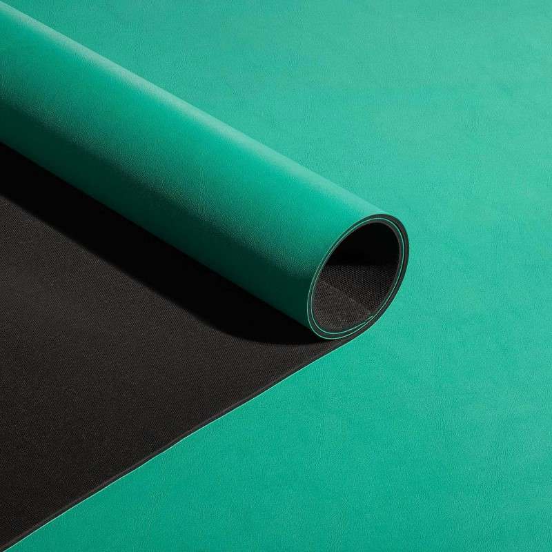Dissipative 3 Layer Rubber Mat with Snap and Ground, Green, 2' x 6' x 1/8"