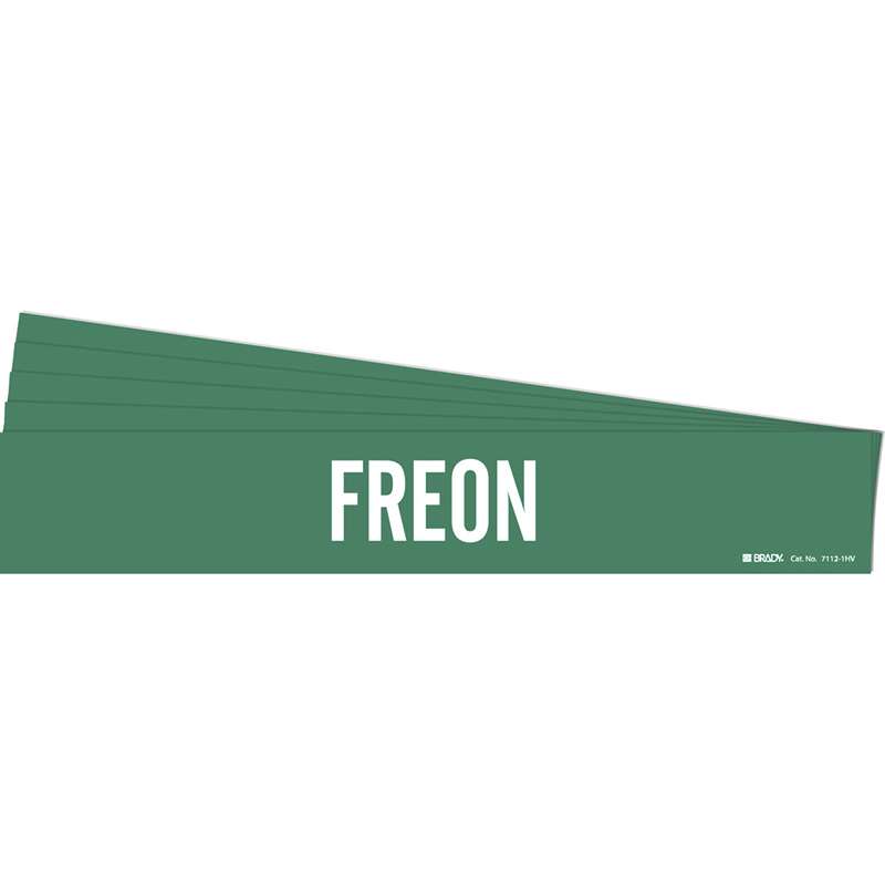 FREON Pipe Marker Style 1HV White on Green 1 per Card, 5 PK
