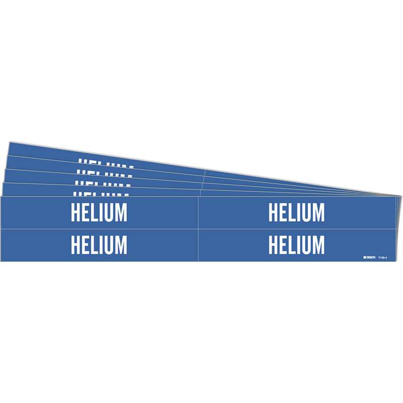 HELIUM Pipe Marker Style 4 White on Blue 4 per Card, 5 PK