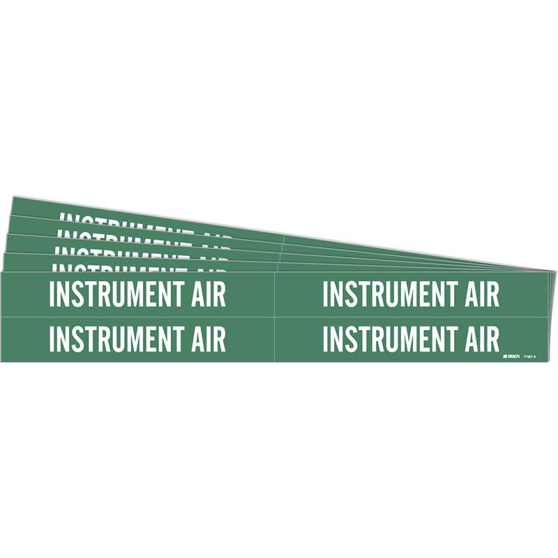 INSTRUMENT AIR Pipe Marker Style 4 White on Green 4 per Card, 5 PK