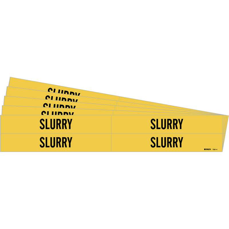 SLURRY Pipe Marker Style 4 Black on Yellow 4 per Card, 5 PK