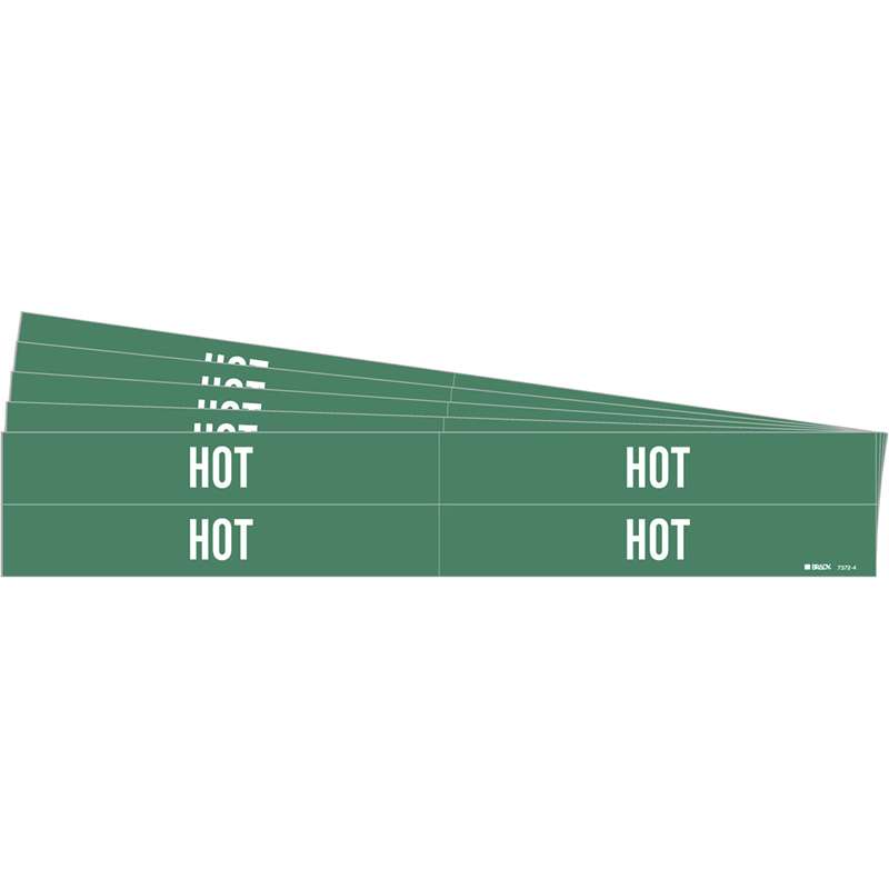 HOT Pipe Marker Style 4 White on Green 4 per Card, 5 PK