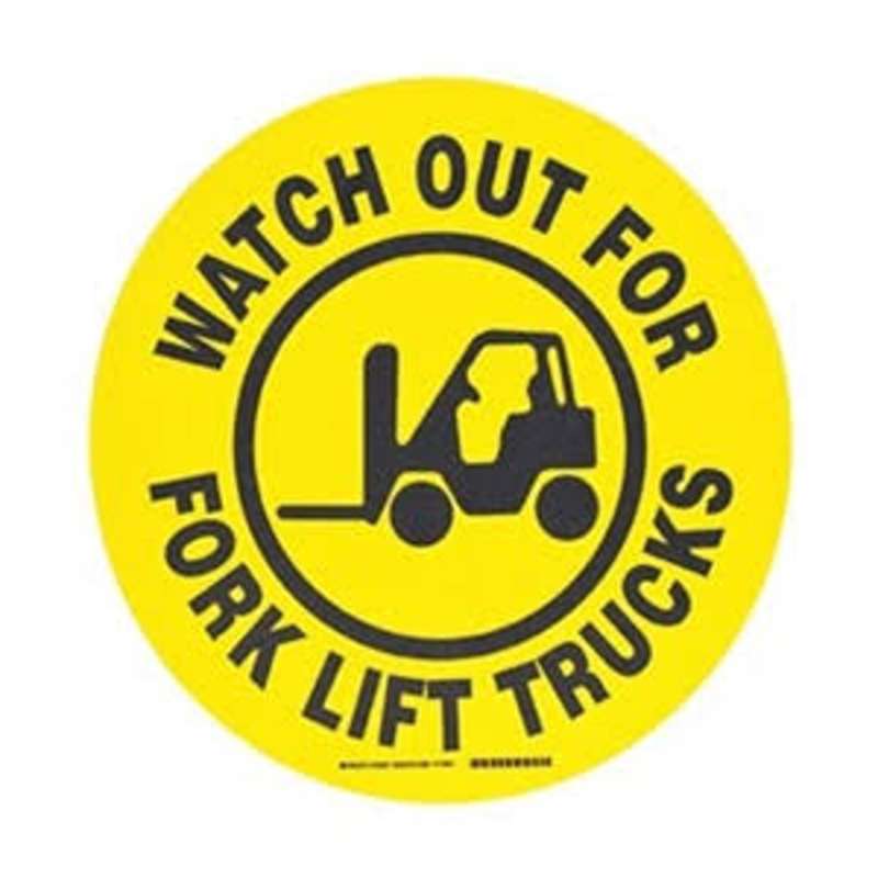BRADY FLOOR SIGN "WATCH FOR FORKLIFT", 1 EA
