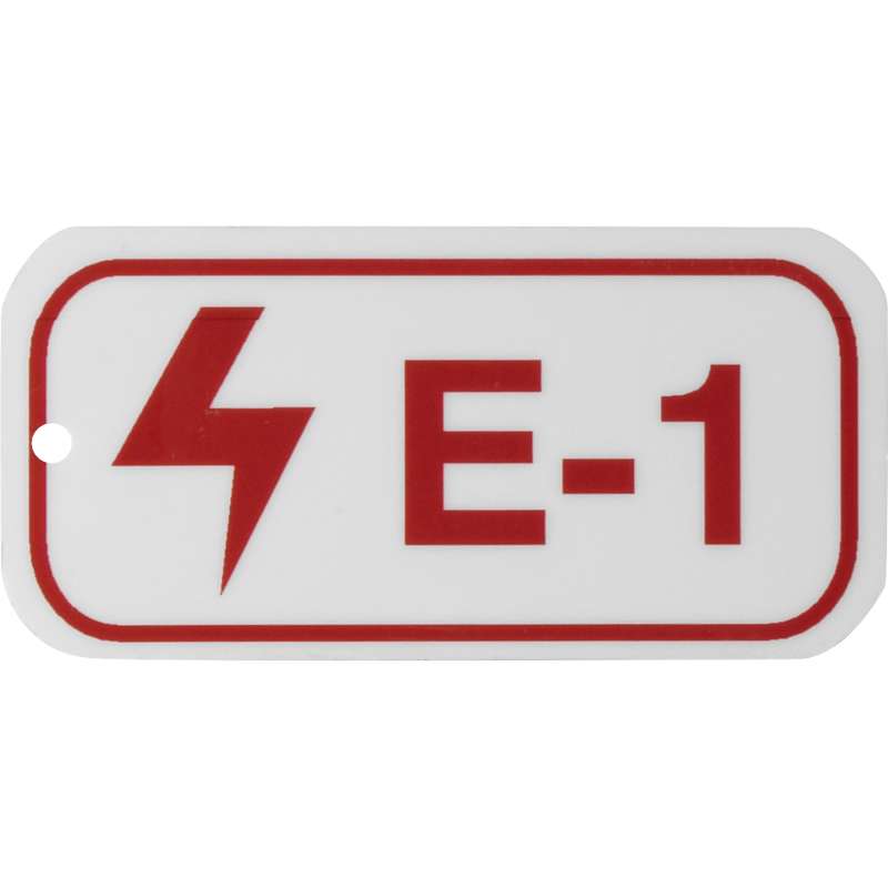 Engery Source Tags Red on White 1.5INX3IN 25/PK