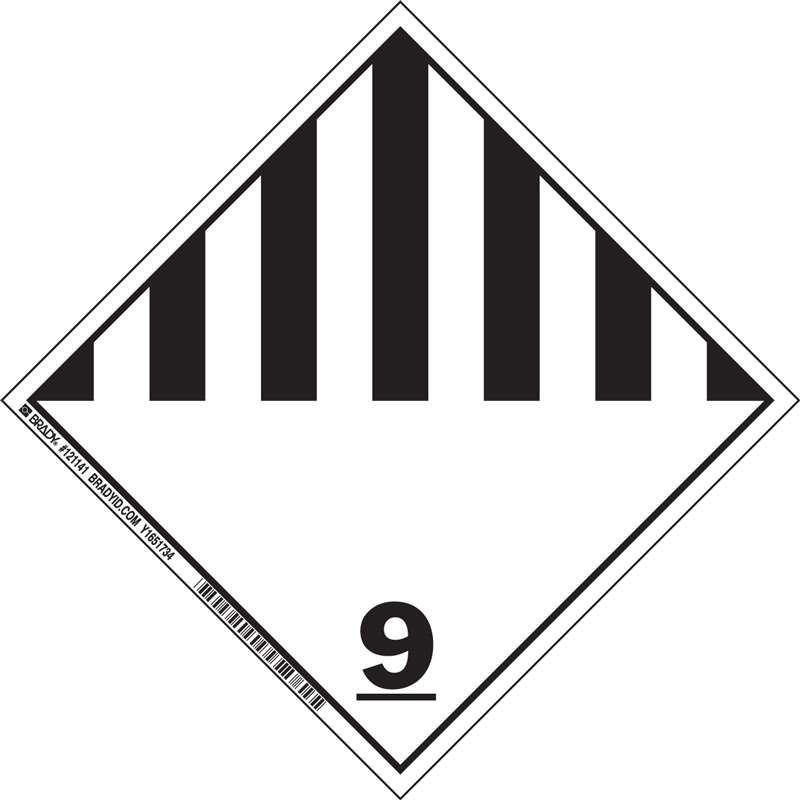 DOT HAZ LABEL CLASS 9 4X4 500/ROLL