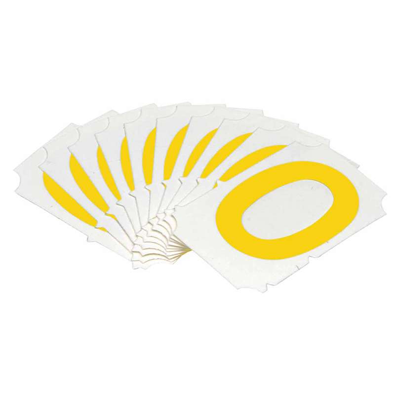 2in Yellow Gothic Font, Quik-Align Labels, Number "0", Pack of 10
