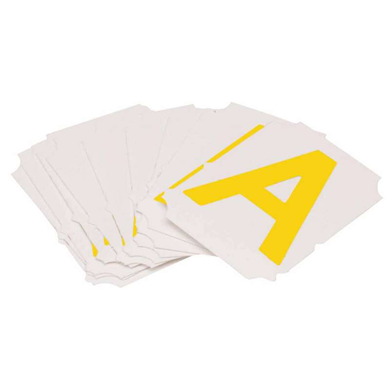 2in Yellow Gothic Font, Quik-Align Labels, Letter "A", Pack of 10