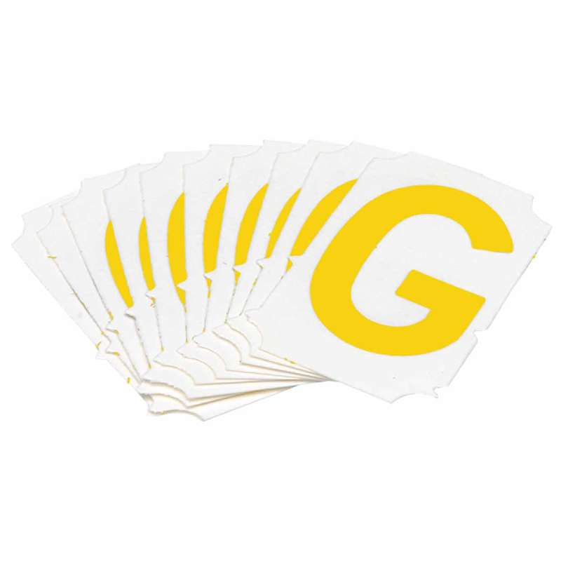 2in Yellow Gothic Font, Quik-Align Labels, Letter "G", Pack of 10