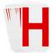 4in Red Gothic Font, Quik-Align Labels Letter "H", Pack of 10