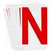 4in Red Gothic Font, Quik-Align Labels Letter "N", Pack of 10