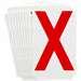 4in Red Gothic Font, Quik-Align Labels Letter "X", Pack of 10