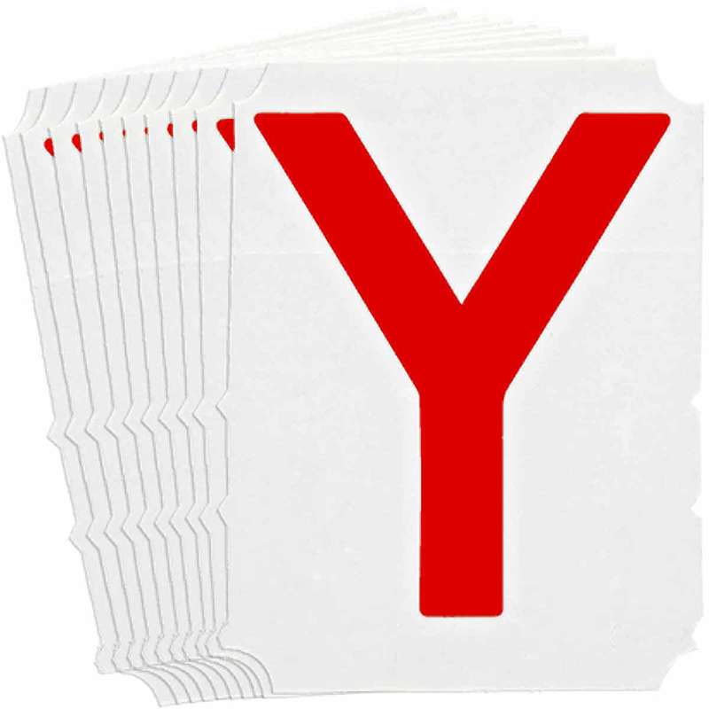 4in Red Gothic Font, Quik-Align Labels Letter "Y", Pack of 10