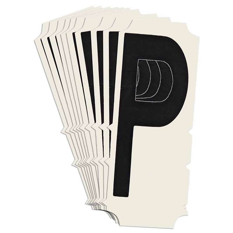 2in Black Condensed Gothic Quik-Align Letter "P", Pack of 10 Labels