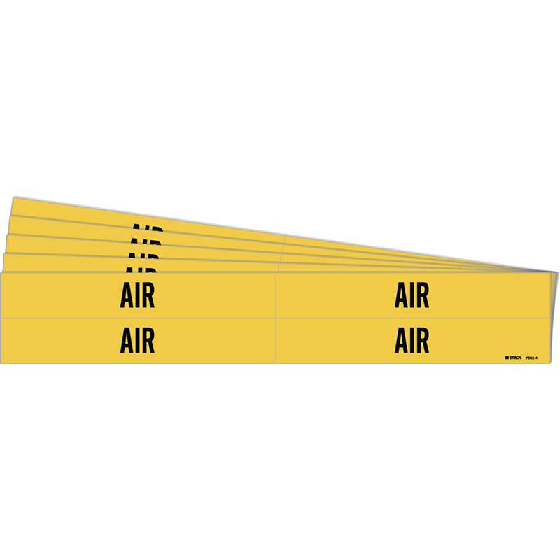 AIR Pipe Marker Style 4 Black on Yellow 4 per Card, 5 PK