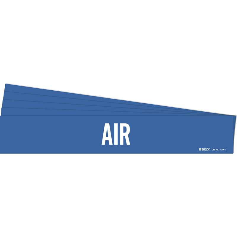 AIR Pipe Marker Style 1 White on Blue 1 per Card, 5 PK