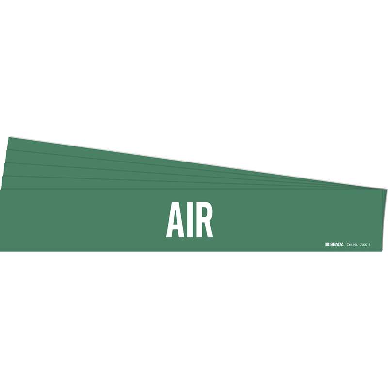 AIR Pipe Marker Style 1 White on Green 1 per Card, 5 PK