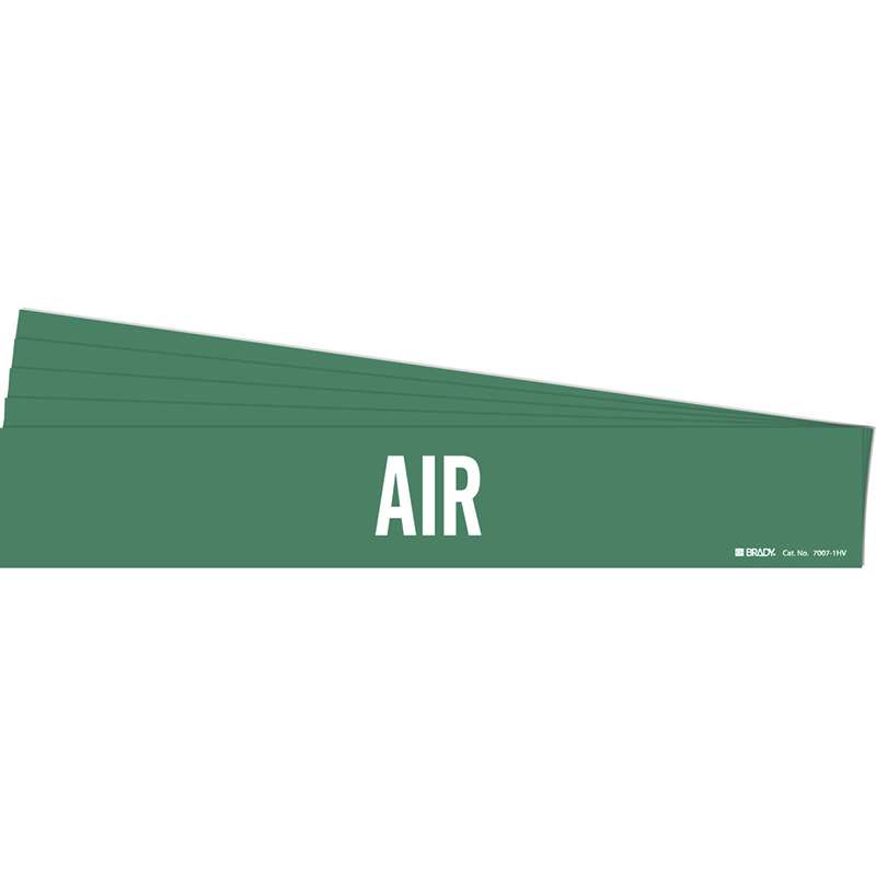 AIR Pipe Marker Style 1HV White on Green 1 per Card, 5 PK