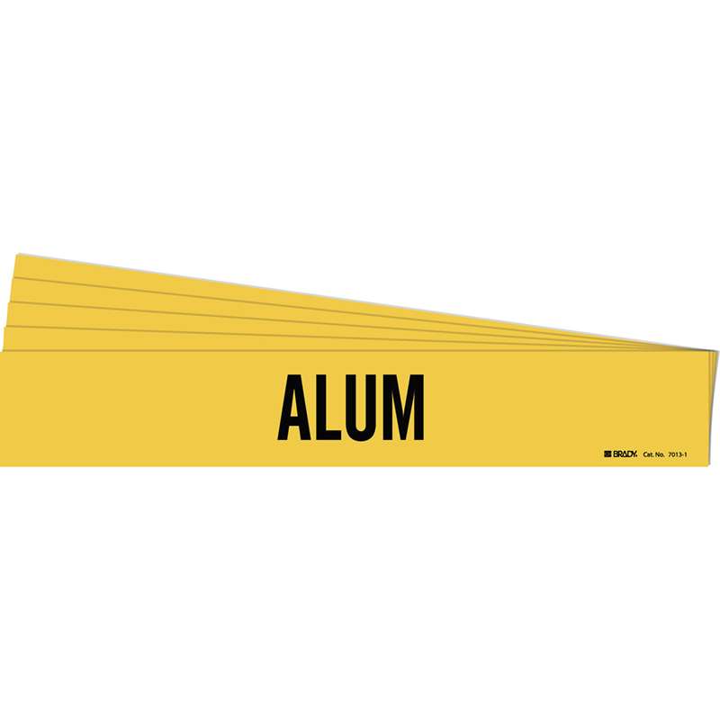 ALUM Pipe Marker Style 1 Black on Yellow 1 per Card, 5 PK