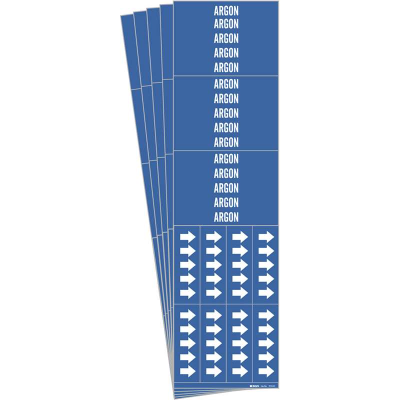 ARGON Pipe Marker Style 3C with Arrows White on Blue 3 per Card, 5 PK