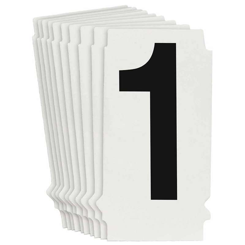 1.5in Black Helveticia Font, Quik-Align Number "1", Pack of 10 Labels