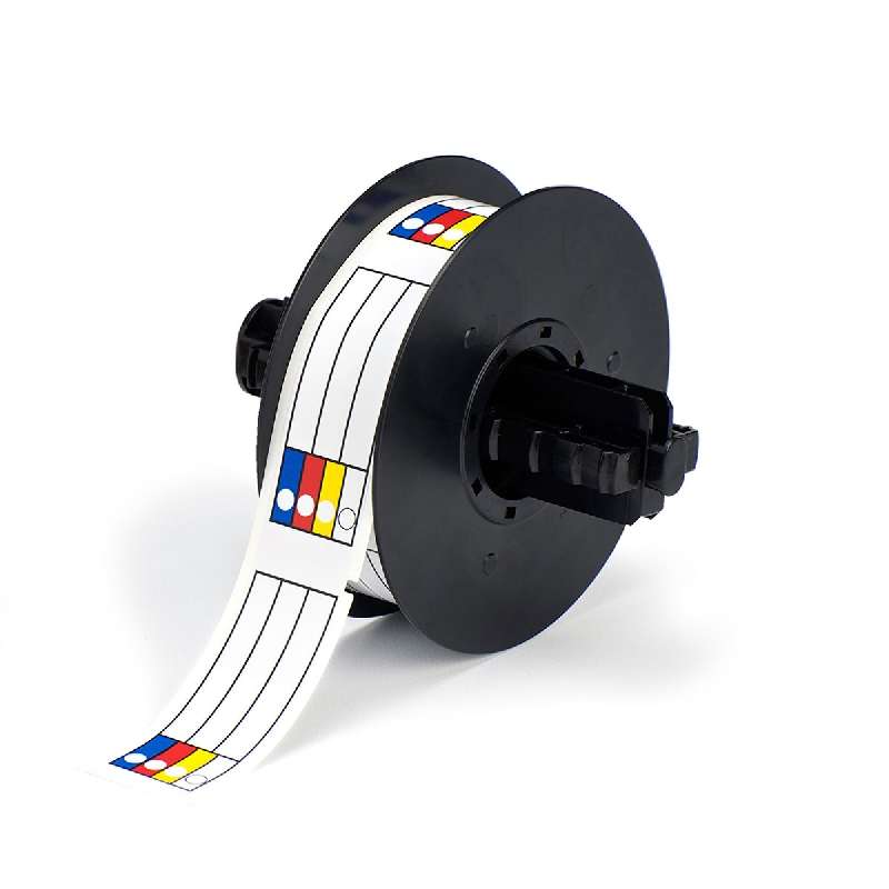 BBP™31 Tape, Indoor/Outdoor, 1.125" x 3", Vinyl Film with Permanent Adhesive, 300/Roll, HMIG Color Bar