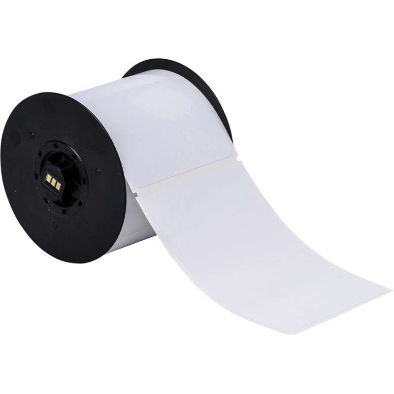 Indoor/Outdoor Vinyl Pre-Cut Blank Label Roll, White, 4" x 6", 175/Roll