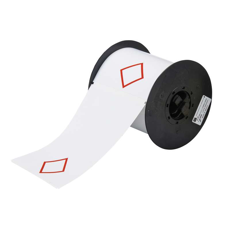 B30 Series Vinyl GHS Label with Pre-Printed Red Empty Diamonds, 2" x 3", White, 340 per Roll