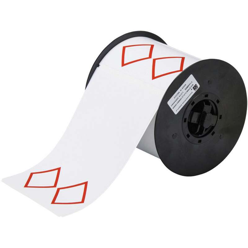 Vinyl GHS Labels with 2 Pre-Printed Red Diamonds, 4" x 6", 200/Roll